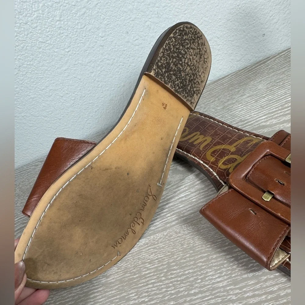 Sam Edelman Gabriela 2 Slide Sandals, Brown Leather, Women's 8.5